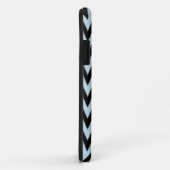 Coques Case-Mate iPhone Monogramme bleu noir Chevron (Dos/Droite)