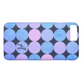 Coques Case-Mate iPhone Monogramme bleu pourpre et rose des cercles (Dos (Horizontal))