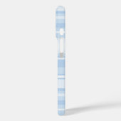 Coques Case-Mate iPhone Monogramme Bleu rayures (Verso / Gauche)