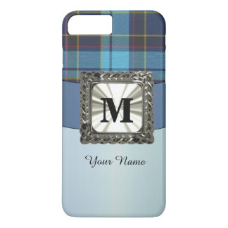 Case-Mate iPhone Case monogramme bleu tartan plaid personnalisé