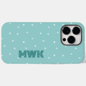 Coques Case-Mate iPhone Monogramme bleu turquoise (Verso (horizontal))
