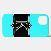 Coques Case-Mate iPhone Monogramme BLEU turquoise Défilement initial IPAD (Verso (horizontal))