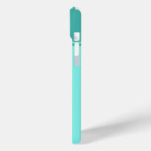 Coques Case-Mate iPhone Monogramme bleu Turquoise simple et joli (Verso / Gauche)