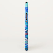 Coques Case-Mate iPhone Monogramme bleu turquoise sous-marin (Dos/Droite)
