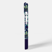 Coques Case-Mate iPhone Monogramme Bleu Vert Aquarelle Motif botanique (Verso / Gauche)