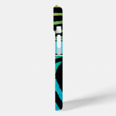 Coques Case-Mate iPhone Monogramme bleu, vert, noir zèbre rayures (Verso / Gauche)