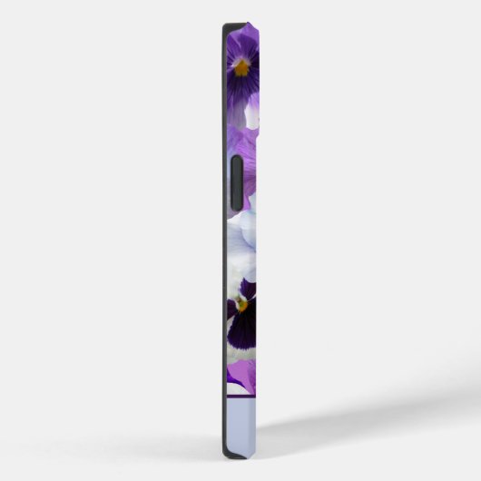 Coques Case-Mate iPhone Monogramme bleu violet blanc Pansement floral (Verso / Droite)
