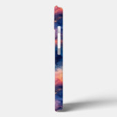 Coques Case-Mate iPhone Monogramme bleu violet de la marine de minuit (Verso / Gauche)