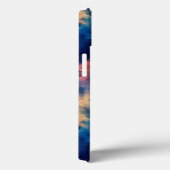 Coques Case-Mate iPhone Monogramme bleu violet de la marine de minuit (Verso / Droite)