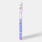Coques Case-Mate iPhone Monogramme bleu violet rose tourbillon paillettes (Verso / Droite)