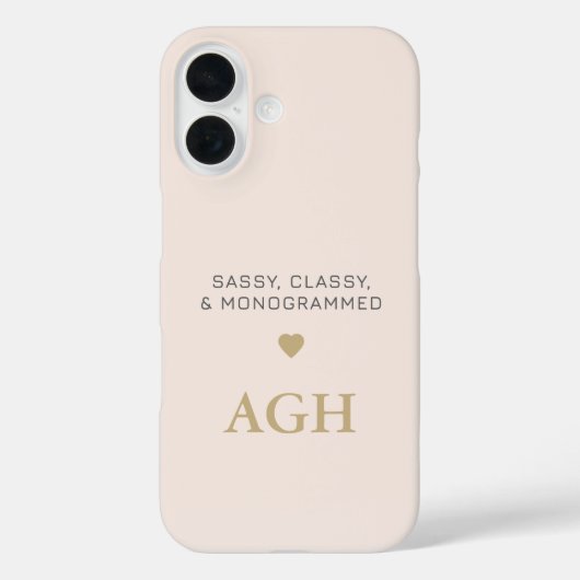 Coques Case-Mate iPhone Monogramme Blush rose Grey Typographie Or Coeur (Verso)