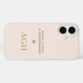 Coques Case-Mate iPhone Monogramme Blush rose Grey Typographie Or Coeur (Verso (horizontal))