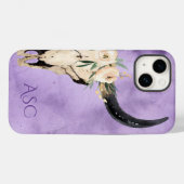 Coques Case-Mate iPhone Monogramme Boho crâne floral sur Arrière - plan po (Verso (horizontal))