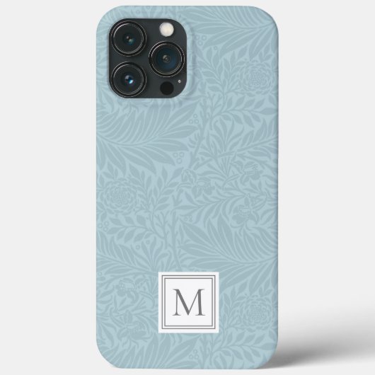 Coques Case-Mate iPhone Monogramme botanique floral bleu élégant (Verso)
