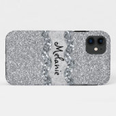 Coques Case-Mate iPhone Monogramme Brac Parties scintillant argenté (Dos (Horizontal))
