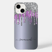 Coques Case-Mate iPhone Monogramme brillant violet parties scintillant arg (Verso)