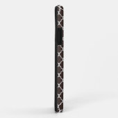 Coques Case-Mate iPhone Monogramme Brown Blanc Marocain Motif de treillis (Dos/Droite)