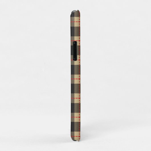 Coques Case-Mate iPhone Monogramme Brown Buffle noir et rouge (Dos/Droite)