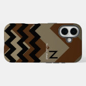 Coques Case-Mate iPhone Monogramme Brown Chevron noir (Verso (horizontal))