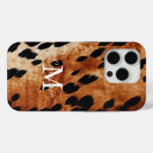 Coques Case-Mate iPhone Monogramme Brown de vache (Verso (horizontal))