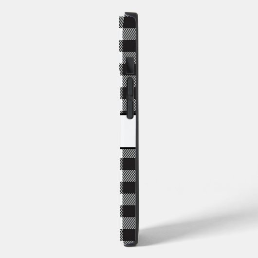 Coques Case-Mate iPhone Monogramme Buffle noir et blanc Plaid tendance (Verso / Gauche)