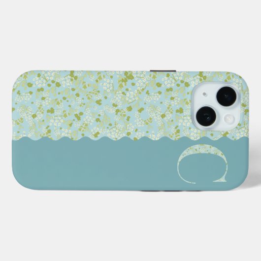 COQUES Case-Mate iPhone MONOGRAMME C ACQUA PETITES FLEURS (Verso (horizontal))