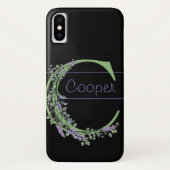 Coques Case-Mate iPhone Monogramme C Lavande Eucalyptus (Dos)
