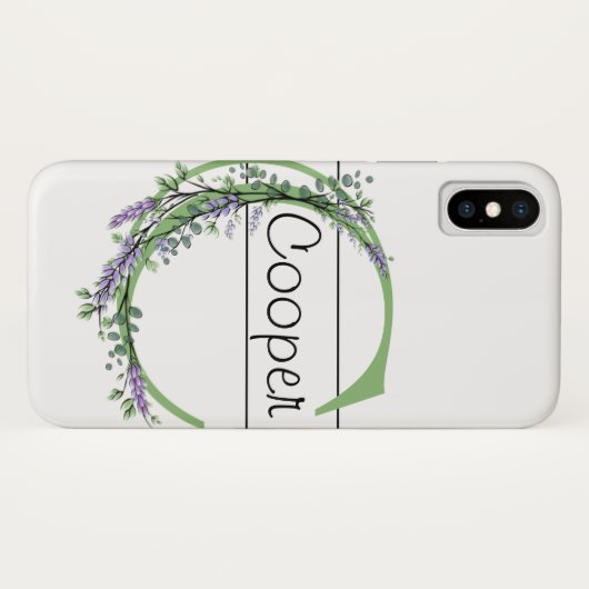 Coques Case-Mate iPhone Monogramme C Lavande Eucalyptus (Dos (Horizontal))