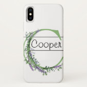 Coques Case-Mate iPhone Monogramme C Lavande Eucalyptus (Dos)