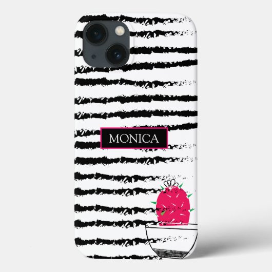 Coques Case-Mate iPhone Monogramme Cactus rose (Verso)