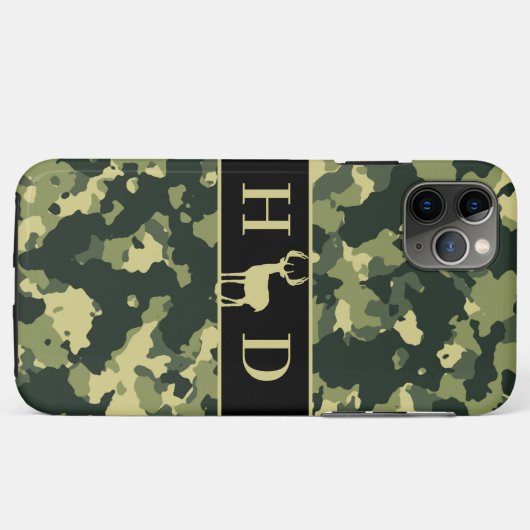 Coques Case-Mate iPhone Monogramme Camo vert de Buck Deer (Dos (Horizontal))