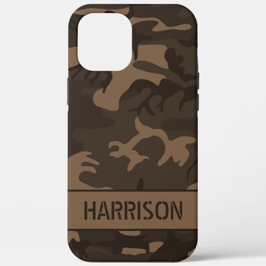 Coques Case-Mate iPhone Monogramme camouflage marron (Verso)
