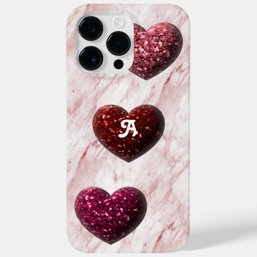 Coques Case-Mate iPhone Monogramme cardiaque parties scintillant (Verso)