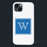iPhone 13 Case Monogramme Carré bleu<br><div class="desc">Ajoutez vos initiales ou d'autres textes pour customiser ce Carré simple et moderne Monogram Coque-Mate Barely There Samsung Galaxy Note 4 Coque en bleu et blanc. Ce coque tendance et chic ferait un cadeau parfait et est parfait pour protéger votre téléphone.</div>