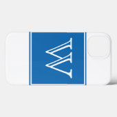 Coques Case-Mate iPhone Monogramme Carré bleu (Verso (horizontal))