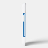 Coques Case-Mate iPhone Monogramme Carré bleu (Verso / Droite)