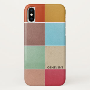 Coque iPhone X Monogramme Carré couleur