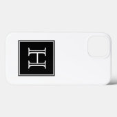 Coques Case-Mate iPhone Monogramme Carré noir (Verso (horizontal))