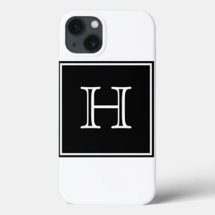 Coques Pour iPhone Monogramme Carré noir
