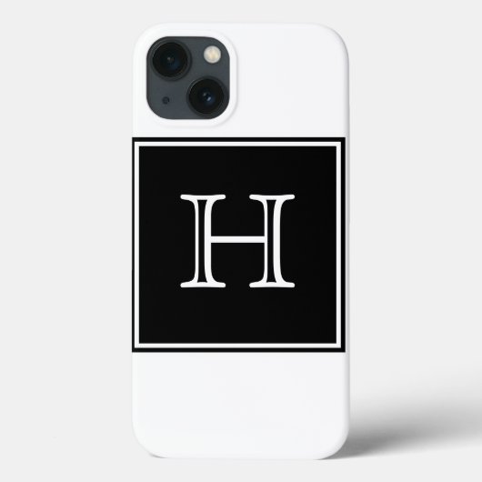 Coques Case-Mate iPhone Monogramme Carré noir (Verso)