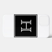 Coques Case-Mate iPhone Monogramme Carré noir (Verso (horizontal))