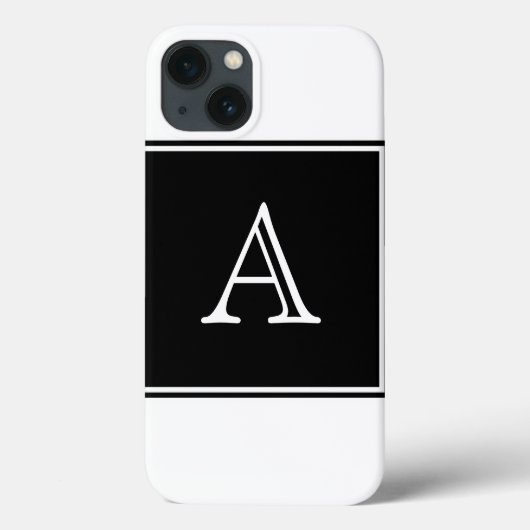 Coques Case-Mate iPhone Monogramme Carré noir (Verso)