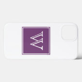 Coques Case-Mate iPhone Monogramme Carré pourpre (Verso (horizontal))