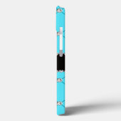 Coques Case-Mate iPhone Monogramme carreau bleu clair (Verso / Gauche)