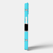 Coques Case-Mate iPhone Monogramme carreau bleu clair (Verso / Droite)