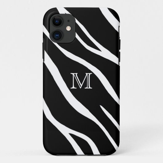 Coques Case-Mate iPhone Monogramme : Cas de zèbre (Dos)