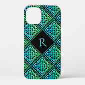 Coques Case-Mate iPhone Monogramme Celtic noeud bleu vert iPhone 12 Mini (Verso)