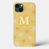 Coques Case-Mate iPhone Monogramme cercle jaune motif Coque-Mate iPhone c (Verso)