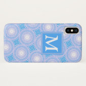 Coques Case-Mate iPhone Monogramme Cercles bleu électrique motif (Dos (Horizontal))