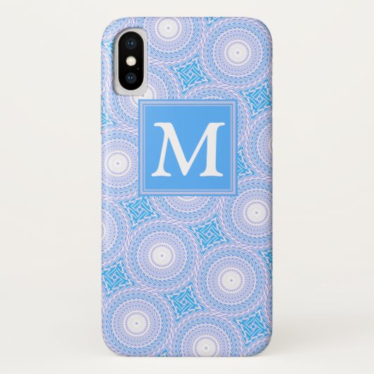 Coques Case-Mate iPhone Monogramme Cercles bleu électrique motif (Dos)